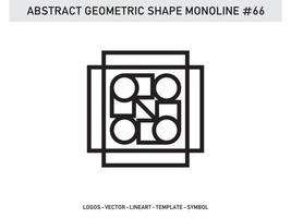 Abstract Geometric Monoline Lineart Line Shape Free Vector