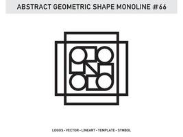 Abstract Geometric Monoline Lineart Line Shape Free Vector