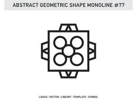 Abstract Geometric Monoline Lineart Line Shape Free Vector