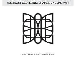 Monoline Abstract Geometric Lineart Line Shape Free Vector Design