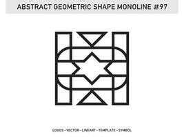 Monoline Abstract Geometric Lineart Line Shape Free Vector Design