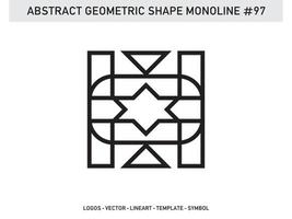 diseño de vector libre de forma de línea de lineart geométrico abstracto monoline