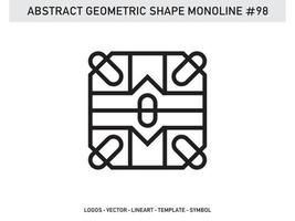 diseño de vector libre de forma de línea de lineart geométrico abstracto monoline