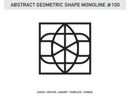 diseño de vector libre de forma de línea de lineart geométrico abstracto monoline