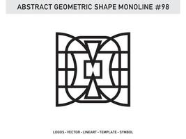 Monoline Abstract Geometric Lineart Line Shape Free Vector Design