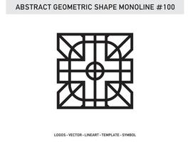 diseño de vector libre de forma de línea de lineart geométrico abstracto monoline