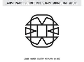 diseño de vector libre de forma de línea de lineart geométrico abstracto monoline