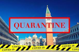 Quarantine in Italy. No travel and lockdown concept. photo