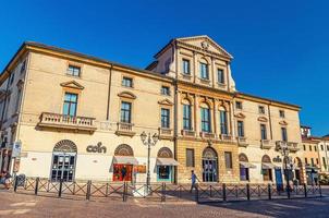 Vicenza, Italy, September 12, 2019 building in Piazza del Castello cobblestone square photo