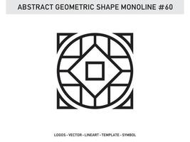 Geometric Monoline Shape Abstract Free Vector