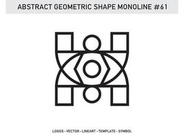 Geometric Monoline Lineart Line Shape Abstract Free Vector
