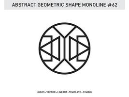 Geometric Monoline Lineart Line Shape Abstract Free Vector