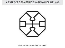 Abstract Geometric Monoline Lineart Line Shape Free Vector