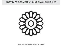 Abstract Geometric Monoline Lineart Line Shape Free Vector