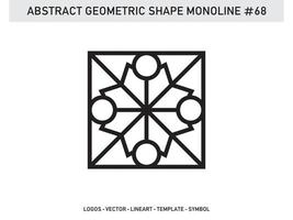 Abstract Geometric Monoline Lineart Line Shape Free Vector