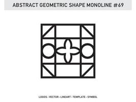 Abstract Geometric Monoline Lineart Line Shape Free Vector