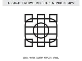 diseño de vector libre de forma de línea de lineart geométrico abstracto monoline