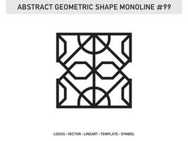 diseño de vector libre de forma de línea de lineart geométrico abstracto monoline