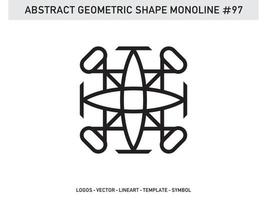 Monoline Abstract Geometric Lineart Line Shape Free Vector Design