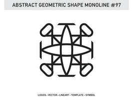 diseño de vector libre de forma de línea de lineart geométrico abstracto monoline