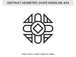 Geometric Monoline Shape Abstract Free Vector