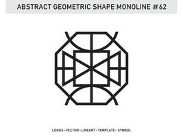 Geometric Monoline Lineart Line Shape Abstract Free Vector