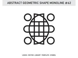 Geometric Monoline Lineart Line Shape Abstract Free Vector