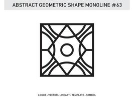 Geometric Monoline Lineart Line Shape Abstract Free Vector