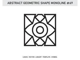 Abstract Geometric Monoline Lineart Line Shape Free Vector