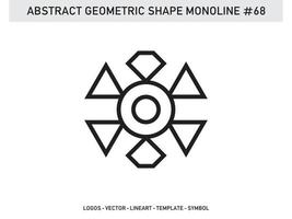 Abstract Geometric Monoline Lineart Line Shape Free Vector