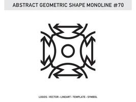 Abstract Geometric Monoline Lineart Line Shape Free Vector