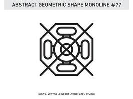 Abstract Geometric Monoline Lineart Line Shape Free Vector