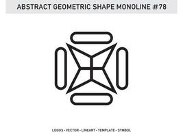 Abstract Geometric Monoline Lineart Line Shape Free Vector