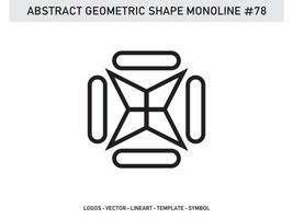 Abstract Geometric Monoline Lineart Line Shape Free Vector