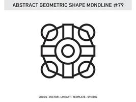 Abstract Geometric Monoline Lineart Line Shape Free Vector