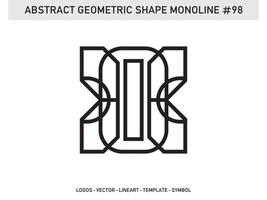 diseño de vector libre de forma de línea de lineart geométrico abstracto monoline