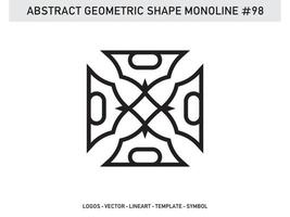 Monoline Abstract Geometric Lineart Line Shape Free Vector Design