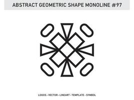 Monoline Abstract Geometric Lineart Line Shape Free Vector Design