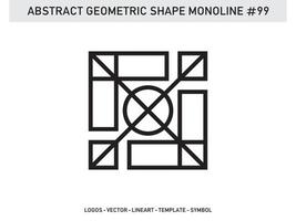 Monoline Abstract Geometric Lineart Line Shape Free Vector Design