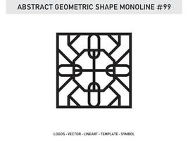 Monoline Abstract Geometric Lineart Line Shape Free Vector Design