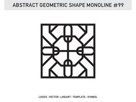 diseño de vector libre de forma de línea de lineart geométrico abstracto monoline