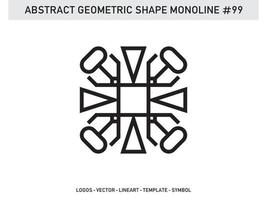 Monoline Abstract Geometric Lineart Line Shape Free Vector Design