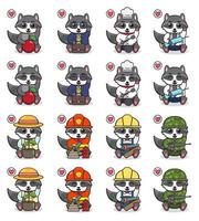Vector Illustration of Cute sitting Raccoon cartoon with costume and hand up pose