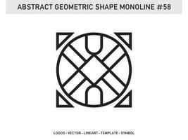 Geometric Monoline Shape Abstract Free Vector