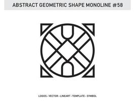 Geometric Monoline Shape Abstract Free Vector