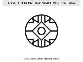 Geometric Monoline Lineart Line Shape Abstract Free Vector