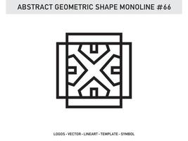 Abstract Geometric Monoline Lineart Line Shape Free Vector