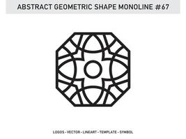 Abstract Geometric Monoline Lineart Line Shape Free Vector