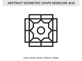 Abstract Geometric Monoline Lineart Line Shape Free Vector
