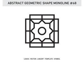 Abstract Geometric Monoline Lineart Line Shape Free Vector